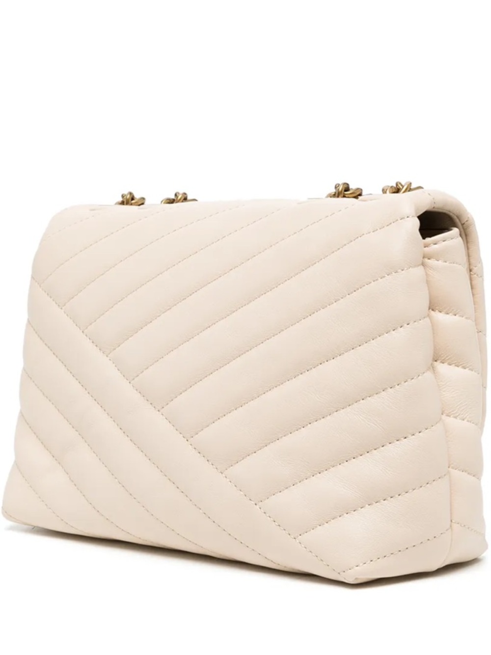 Tory Burch Kira Chevron Convertible Shoulder Bag in Cream with Gold Hardware - Picture 2 of 12